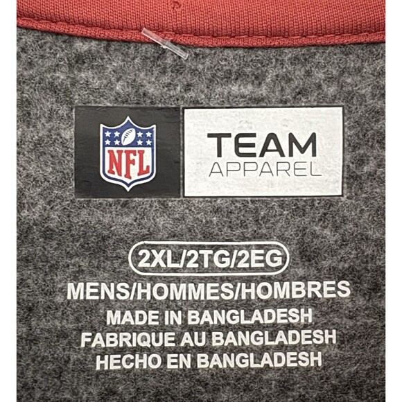 Arizona Cardinals Mens 2XL Gray NFL Team Apparel 1/4 Zip Pull Over Sweater XXL - Picture 7 of 9